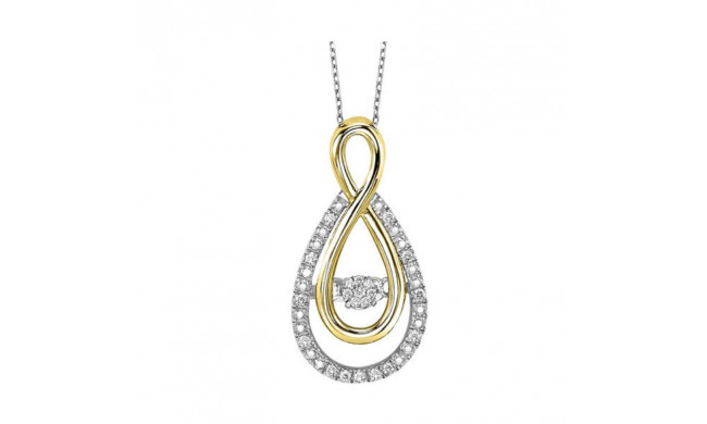 Gems One Silver (SLV 995) Diamond Rhythm Of Love Neckwear Pendant  - 1/10 ctw - ROL1082-SSPD