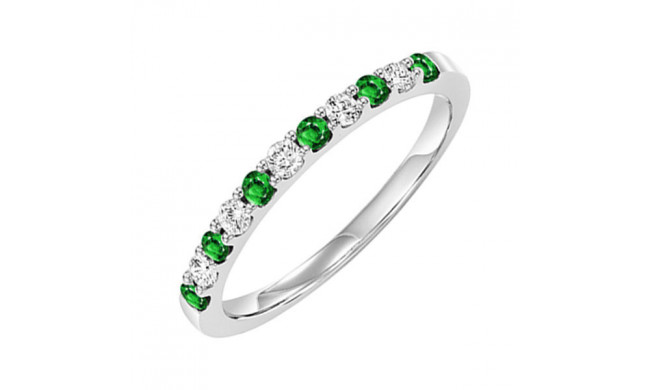 Gems One 10Kt White Gold Diamond (1/5Ctw) & Emerald (1/5 Ctw) Ring - RG85336-1WCE
