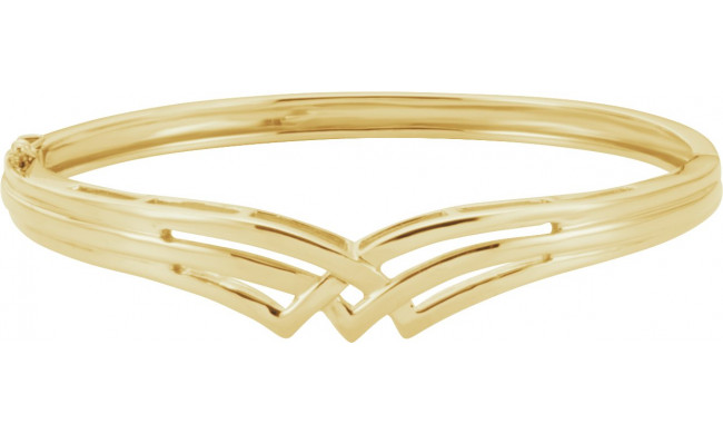 14K Yellow Hinged Bangle Bracelet - BRC323531P