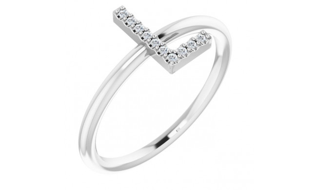 14K White .05 CTW Diamond Initial L Ring - 1238346055P