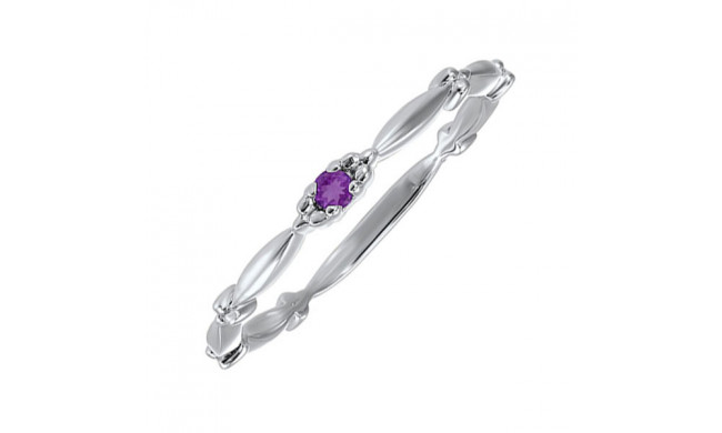 Gems One 10Kt White Gold Amethyst (1/20 Ctw) Ring - RG72936-1WNM