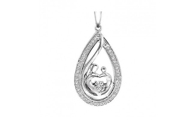 Gems One Silver (SLV 995) Diamond Rhythm Of Love Neckwear Pendant  - 1/8 ctw - ROL1167-SSWD