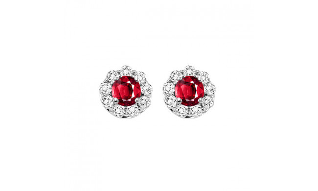 Gems One 14Kt White Gold Diamond (3/4Ctw) & Ruby (5/8 Ctw) Earring - FE4066-4WCR