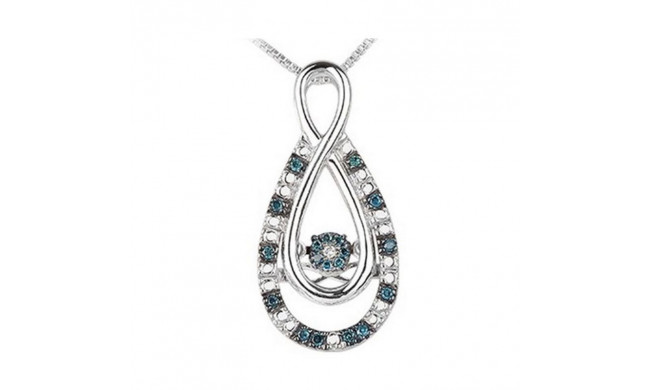 Gems One Silver (SLV 995) Diamond Rhythm Of Love Neckwear Pendant  - 1/10 ctw - ROL1030-SSDBL