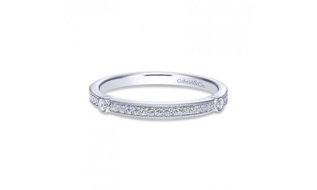 Gabriel & Co. 14k White Gold Victorian Diamond Wedding Band - WB7999W44JJ