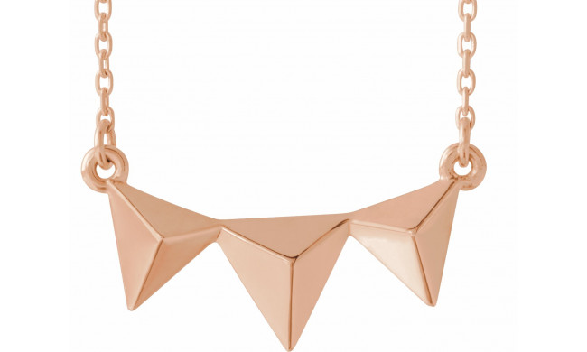 14K Rose Pyramid 16-18 Necklace - 86671602P