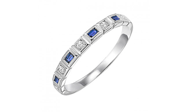 Gems One 10Kt White Gold Diamond (1/20Ctw) & Sapphire (1/8 Ctw) Ring - FR1042-1WD