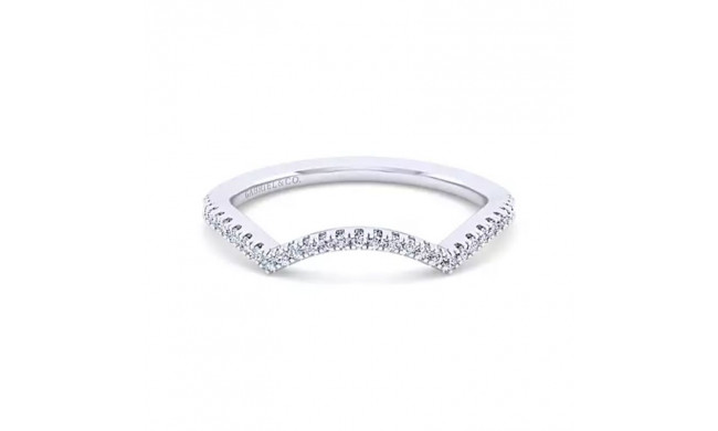 Gabriel & Co. 14K White Gold Contemporary Curved Wedding Band - WB7804P4W44JJ