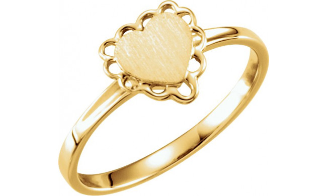 14K Yellow 7x6 mm Heart Signet Ring - 51936371P