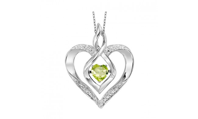 Gems One Silver Diamond (1/50 Ctw) & Created Peridot (1/4 Ctw) Pendant - ROL1165D