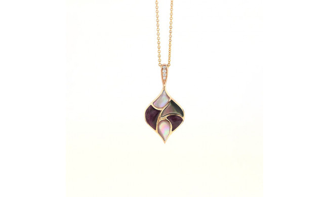 Kabana 14k Rose Gold Mother of Pearl Inlay Pendant