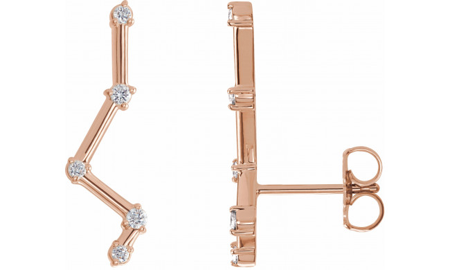 14K Rose 1/10 CTW Diamond Constellation Earring Climbers - 86903602P