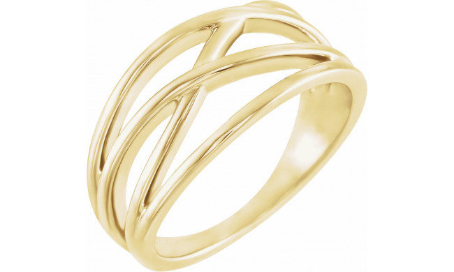 14K Yellow 10.2 mm Criss-Cross Ring - 51514102P