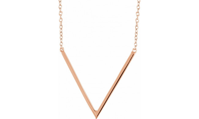 14K Rose V 16-18 Necklace - 65213260002P