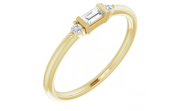 14K Yellow 1/8 CTW Diamond Stackable Ring - 124011601P