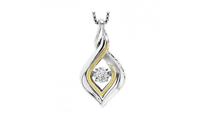 Gems One Silver (SLV 995) Diamond Rhythm Of Love Neckwear Pendant  - 1/10 ctw - ROL1235-SSWYC