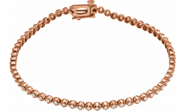 14K Rose 1 CTW Diamond Line Bracelet - 65211860002P