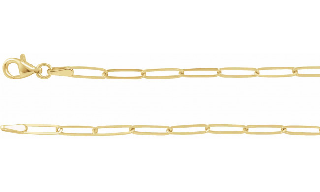 14K Yellow 2.6 mm Elongated Link Chain 7 Bracelet - CH1094600P