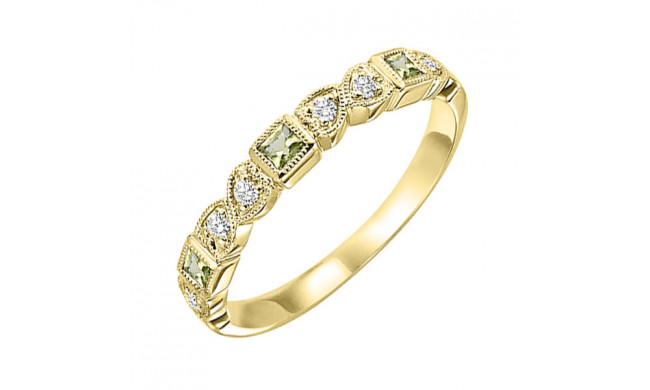 Gems One 10Kt Yellow Gold Diamond (1/12Ctw) & Peridot (1/6 Ctw) Ring - FR1209-1YD