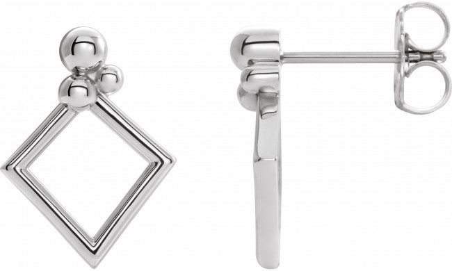 14K White Geometric Earrings - 86937600P