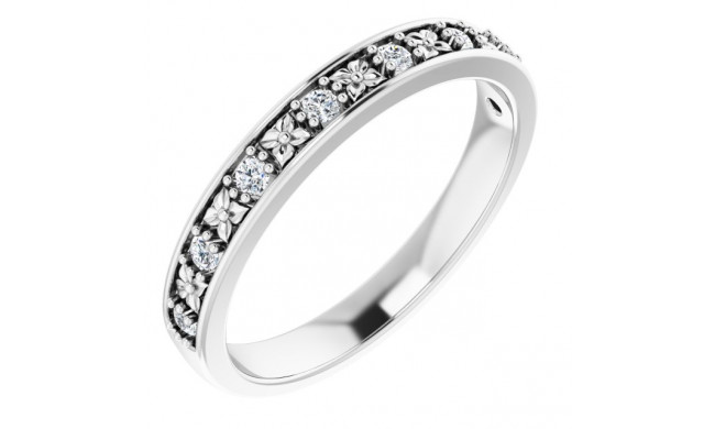 14K White 1/6 CTW Diamond Floral Anniversary Band - 124186600P