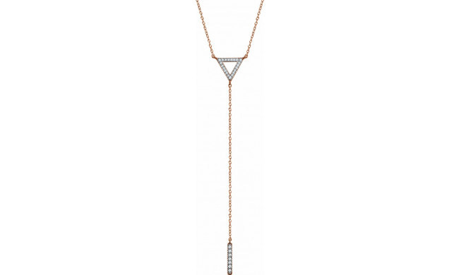 14K Rose 1/6 CTW Diamond Triangle & Bar Y 16-18 Necklace - 65230060002P