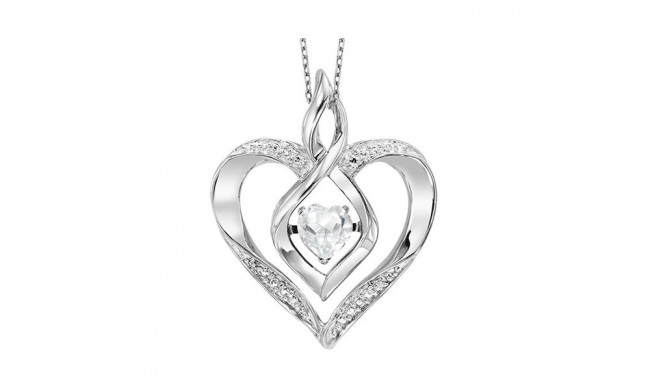 Gems One Silver Diamond (1/50 Ctw) & Created White Topaz (1/4 Ctw) Pendant - ROL1165WT