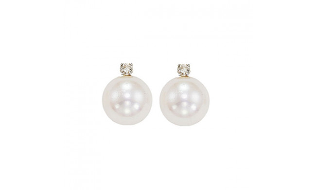 Gems One 14Kt White Gold Diamond (1/20Ctw) & Pearl (1 Ctw) Earring - PSD8.5AAA-4W