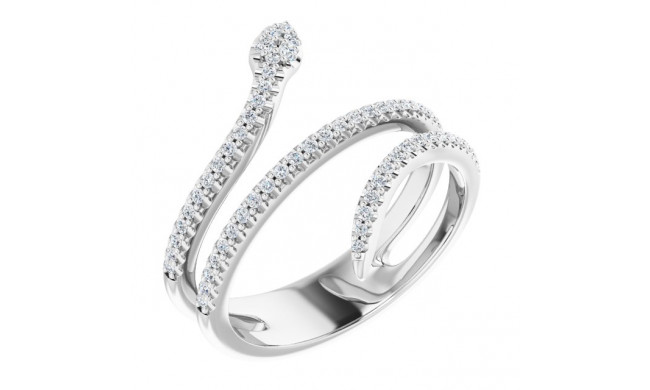 14K White 1/3 CTW Diamond Snake Ring - 123084600P