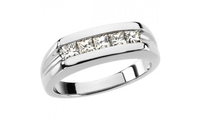 Platinum 3/4 CTW Diamond Men's Five-Stone Ring - 66409115059P