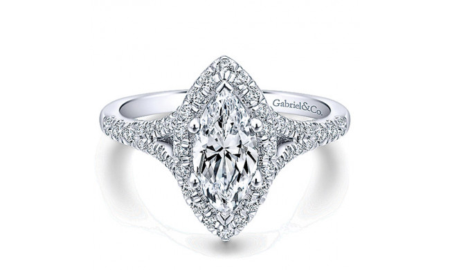 Gabriel & Co. 14k White Gold Entwined Halo Engagement Ring - ER12649M4W44JJ