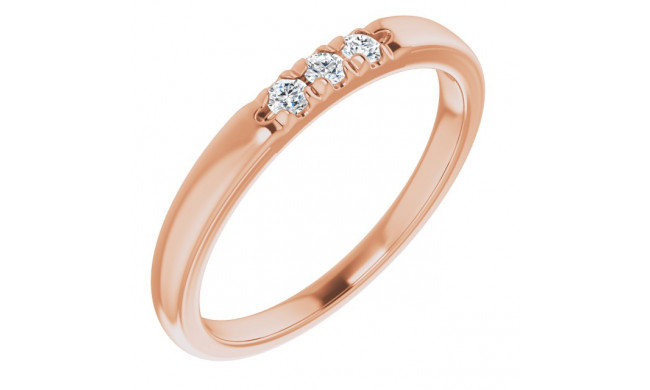 14K Rose .09 CTW Diamond French-Set Anniversary Band - 124030609P