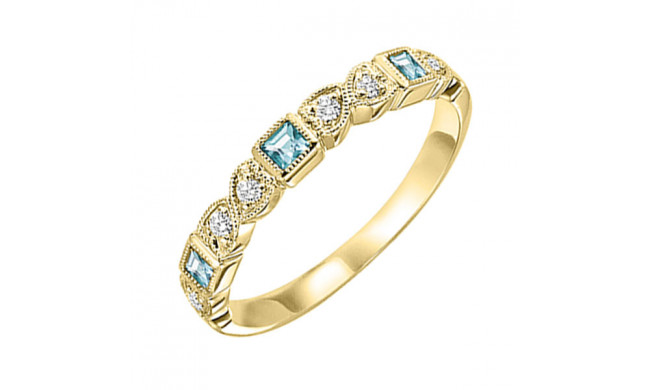 Gems One 10Kt Yellow Gold Diamond (1/10Ctw) & Blue Topaz (1/4 Ctw) Ring - FR1206-1YD