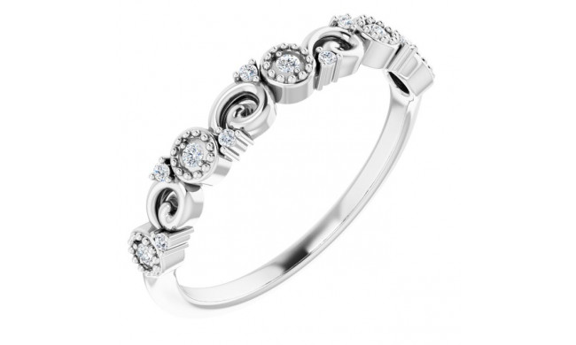 14K White .08 CTW Diamond Anniversary Band - 123704600P