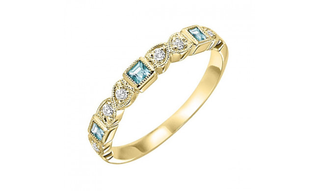 Gems One 10Kt Yellow Gold Diamond (1/10Ctw) & Aquamarine (1/6 Ctw) Ring - FR1262-1YD