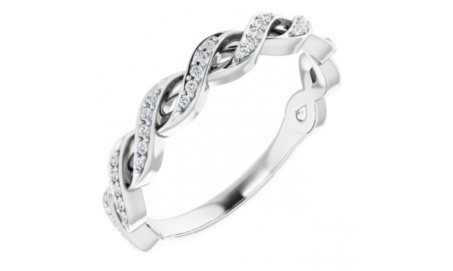 14K White 1/8 CTW Diamond Anniversary Band - 123358600P