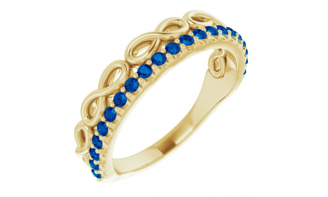 14K Yellow Blue Sapphire Infinity-Inspired Stackable Ring - 72003601P