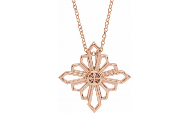 14K Rose Vintage-Inspired Geometric 16-18 Necklace - 86984203P