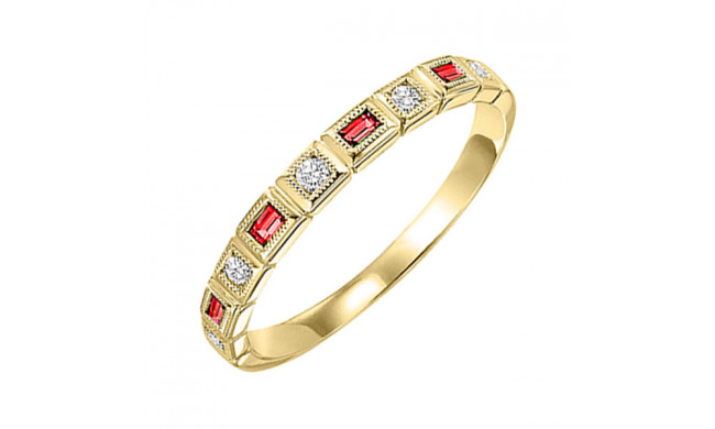 Gems One 10Kt Yellow Gold Diamond (1/10Ctw) & Ruby (1/8 Ctw) Ring - FR1032-1YD