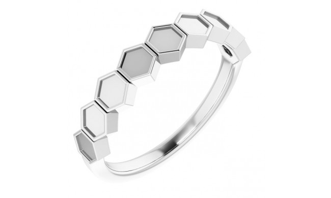 14K White Stackable Geometric Ring - 51738101P