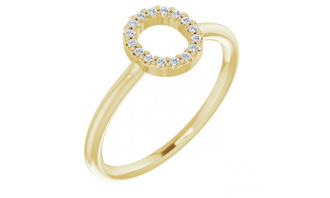 14K Yellow .08 CTW Diamond Initial O Ring - 1238346071P