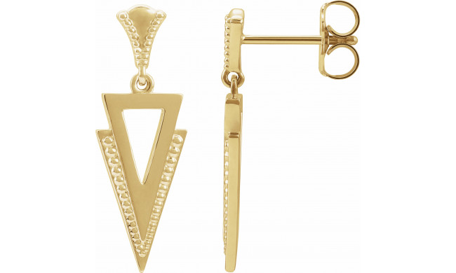 14K Yellow Geometric Dangle Earrings - 8715060001P