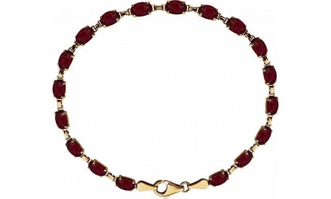 14K Yellow Mozambique Garnet 7.25 Bracelet - 65153960000P