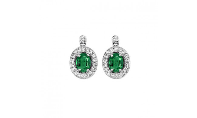 Gems One 14Kt White Gold Diamond (1/4Ctw) & Emerald (7/8 Ctw) Earring - RPT710E-4WCE