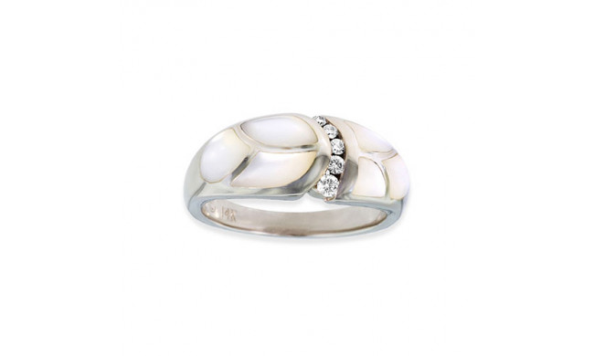 Kabana 14k White Gold Mother of Pearl Inlay Ring