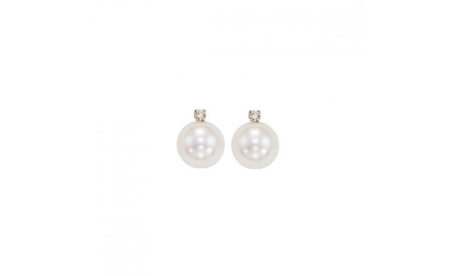 Gems One 14Kt White Gold Diamond (1/20Ctw) & Pearl (1 Ctw) Earring - PSD5.5AAA-4W