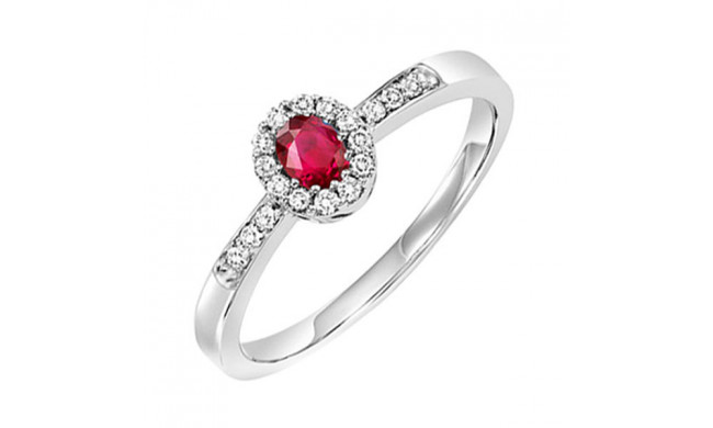 Gems One 14Kt White Gold Diamond (1/6Ctw) & Ruby (1/5 Ctw) Ring - RPT2002R-4WCR