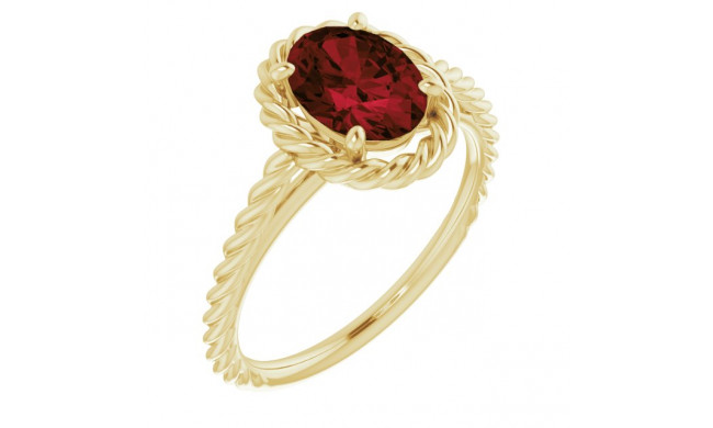 14K Yellow Mozambique Garnet Rope Ring - 7183760005P