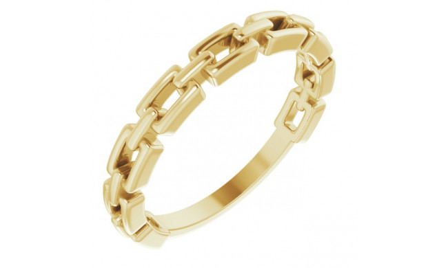 14K Yellow Chain Link Ring - 52078100P