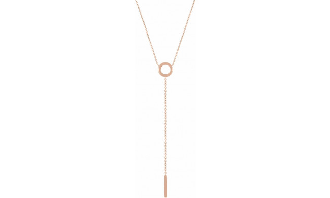 14K Rose Circle & Bar Y 16-18 Necklace - 5172160002P